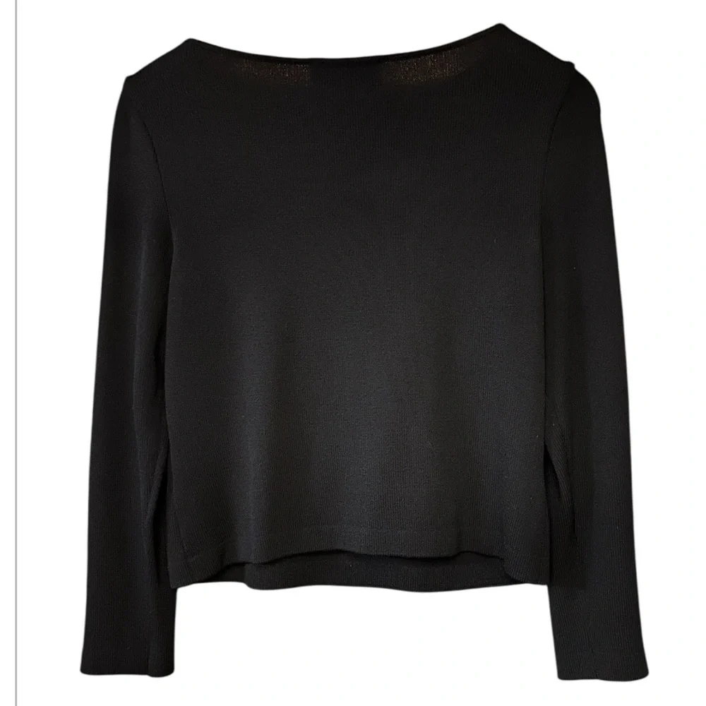 St. John Evening Rinestone Embellished Santana Knit Pullover Top - Picture 3 of 3